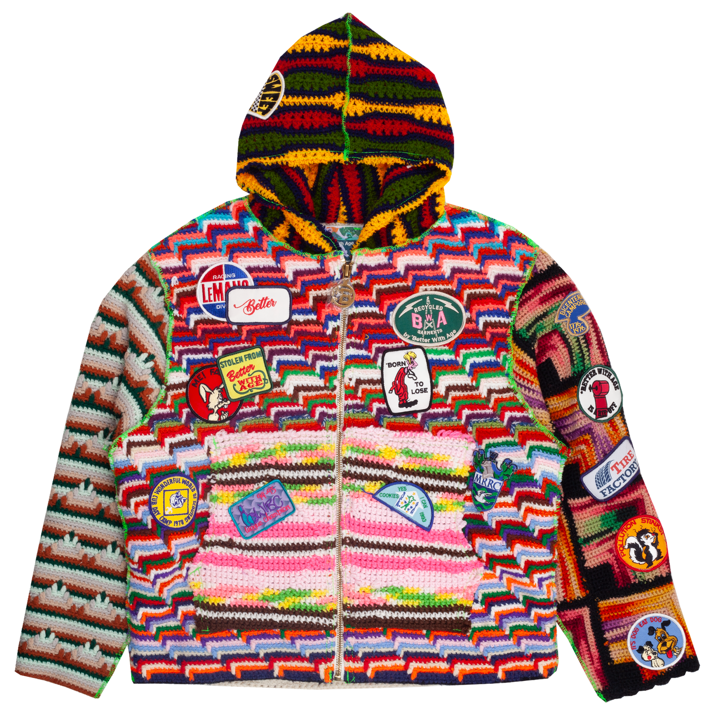 Nonna's Hand-Knit Full-Zip Hoodie