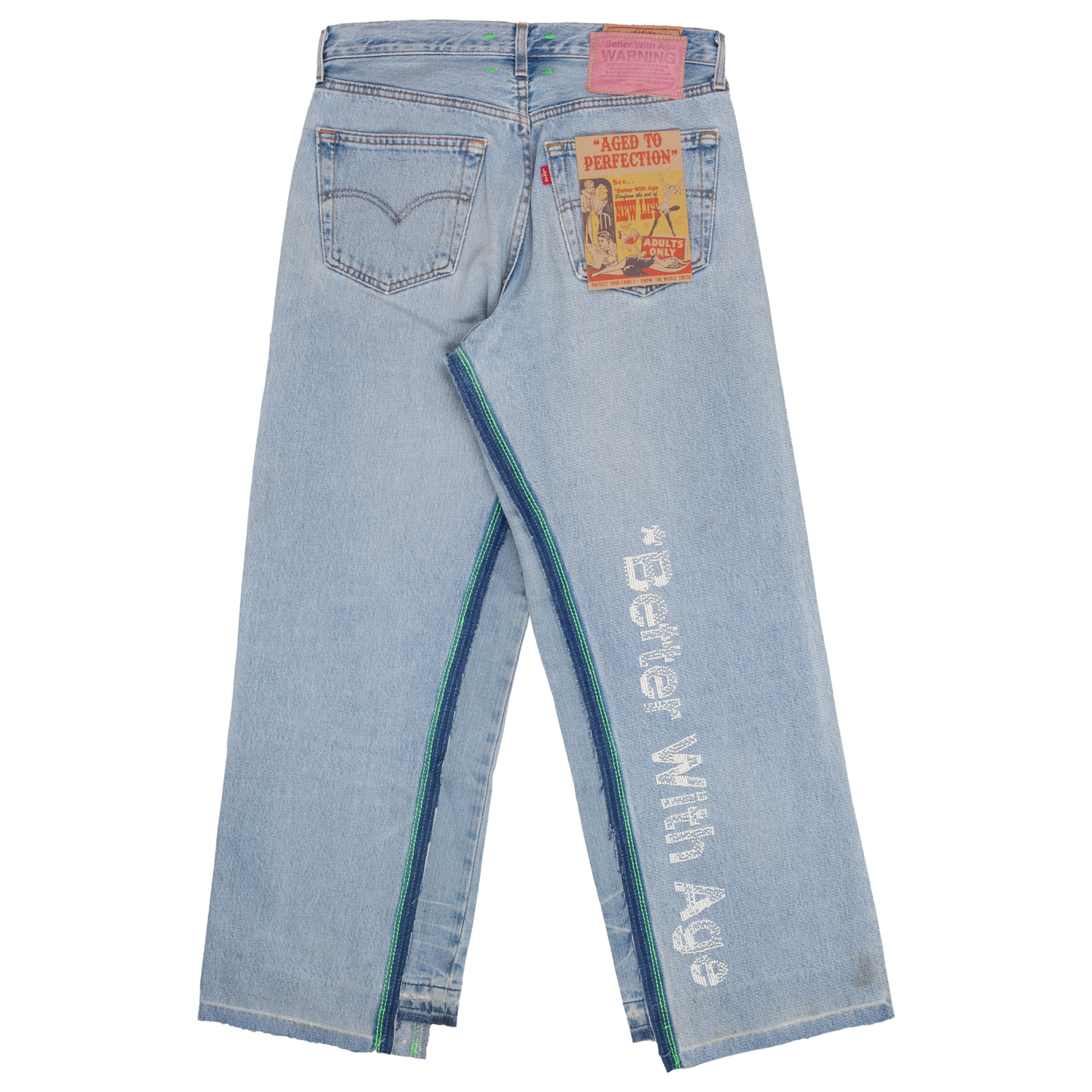 Sham Hand-Beaded Double-Wide Denim