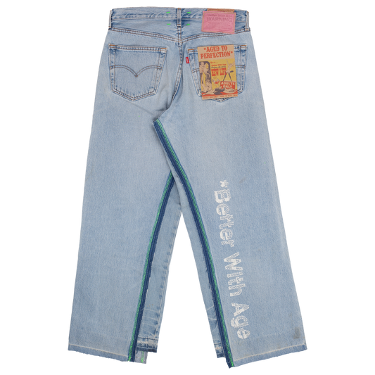 Sham Hand-Beaded Double-Wide Denim